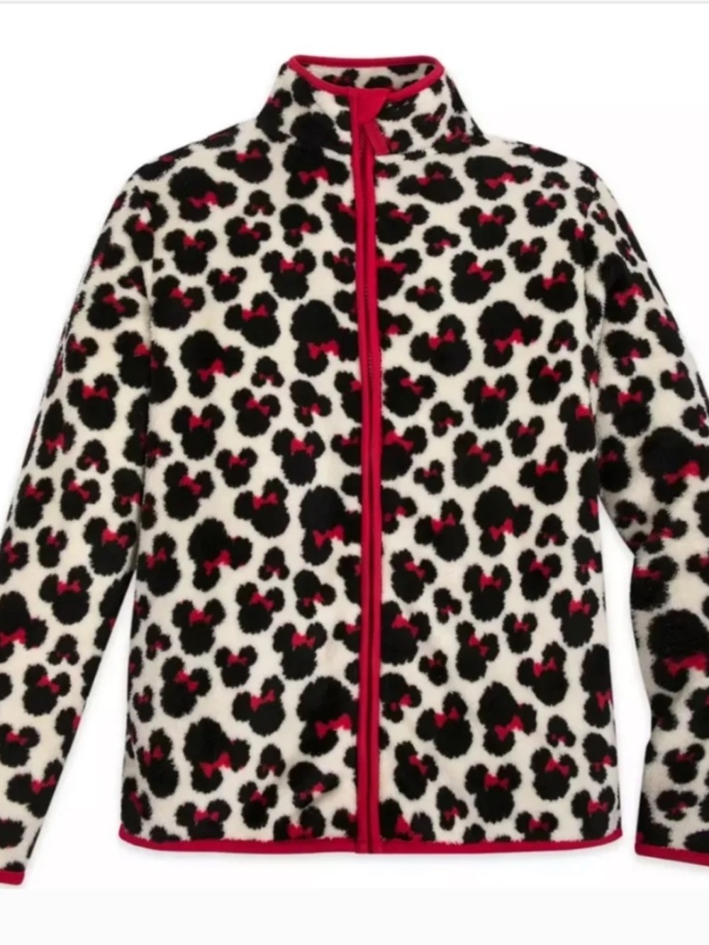 Disney Parks Minnie Mouse Sherpa Fleece Zip Jacket NWT Women's Small